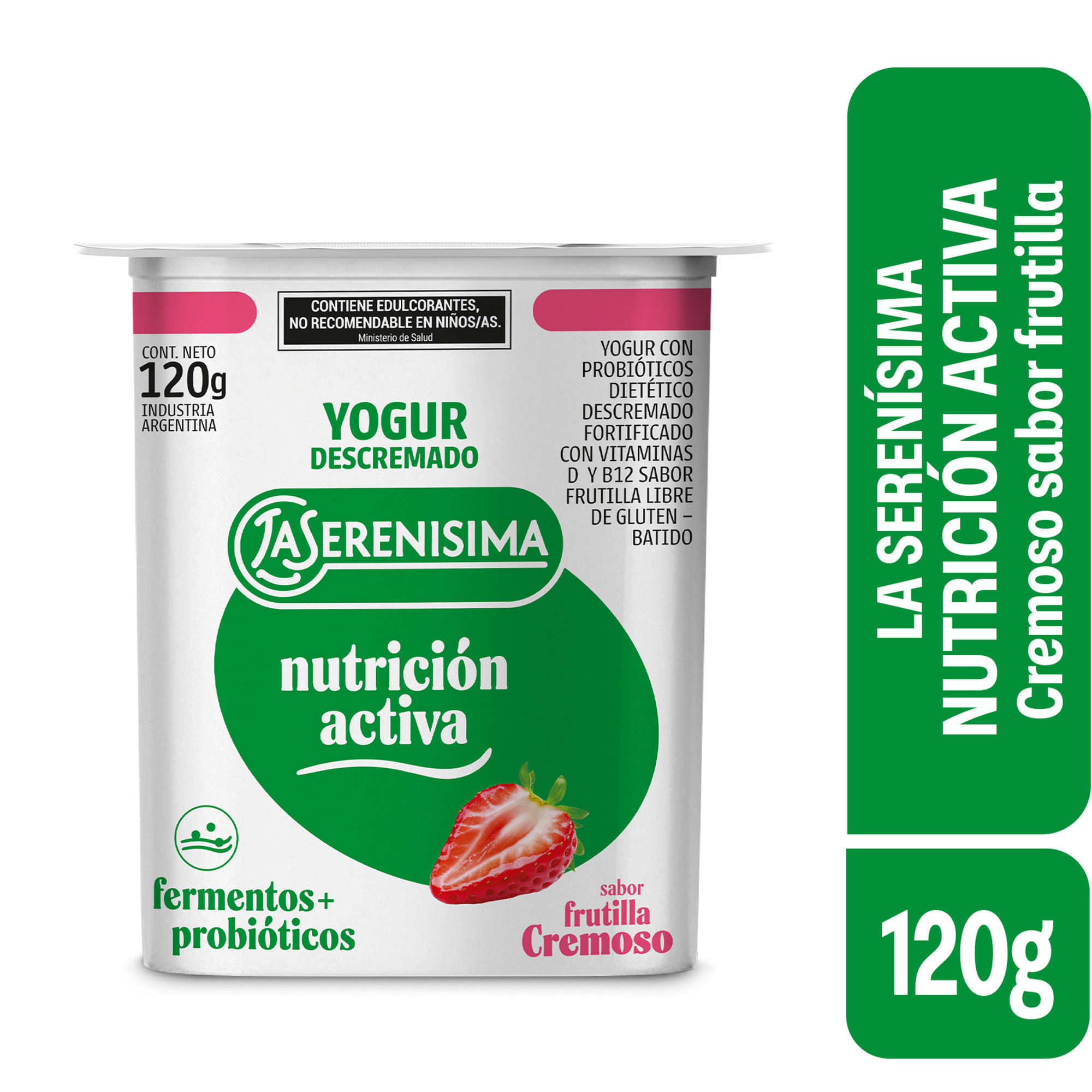 Yogur Cremoso Descremado La Serenísima Nutrición Activa Frutilla 120 G