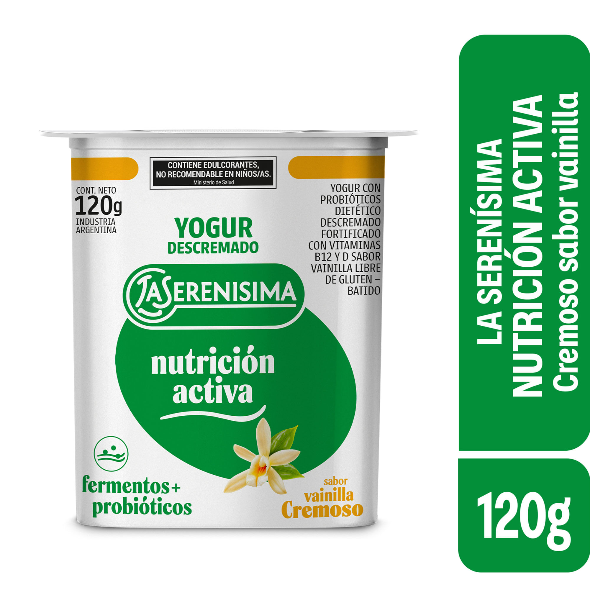 Yogur Cremoso Descremado La Serenísima Nutrición Activa Vainilla 120 G