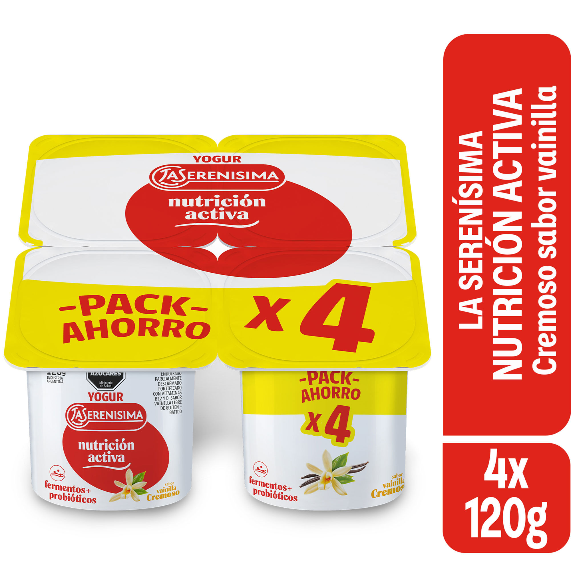 Yogur Cremoso Entero La Serenísima Nutrición Activa Vainilla 4 U 480 G