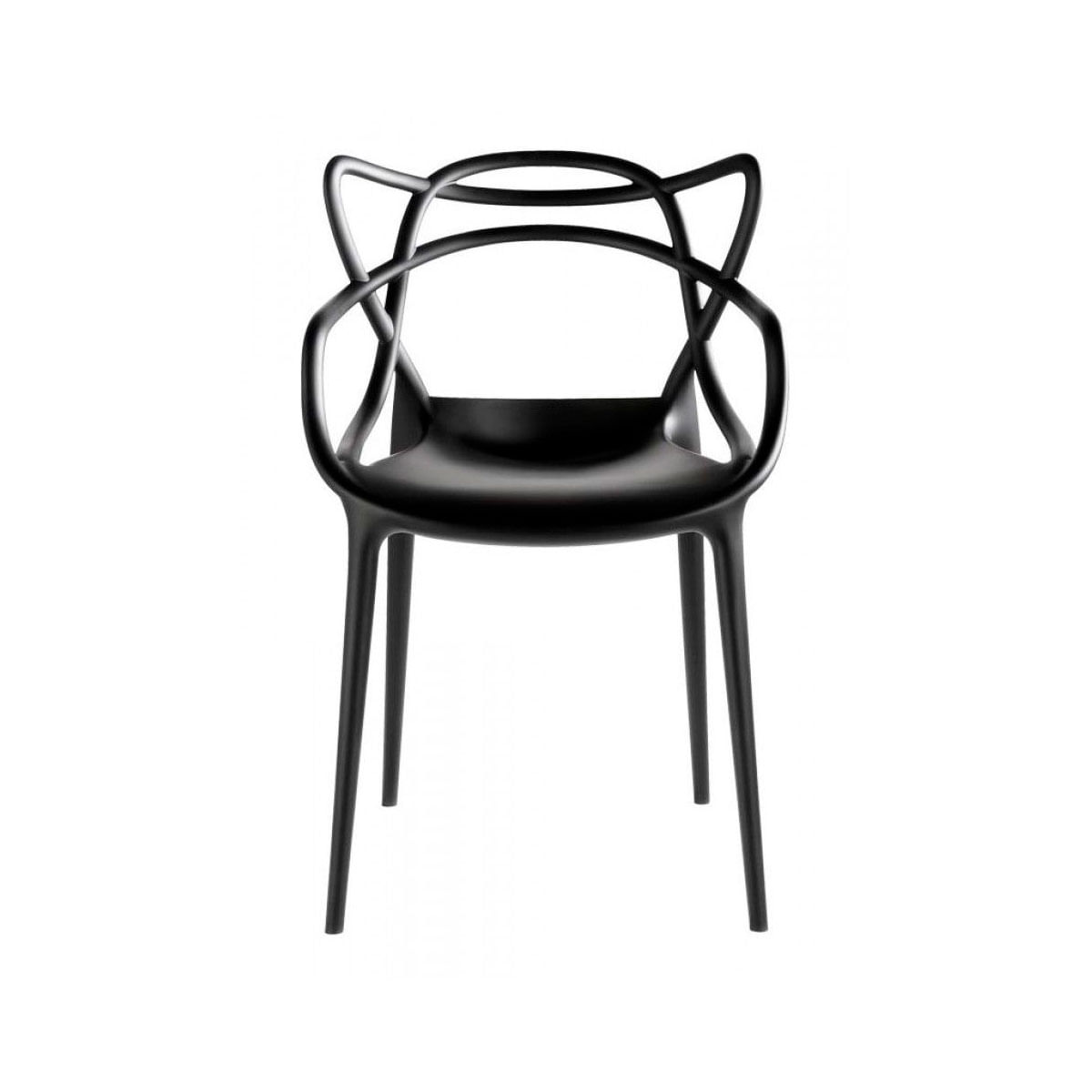 Silla Comedor O Exterior De Diseño Apilable Plástico Master Negra (SIL-446)