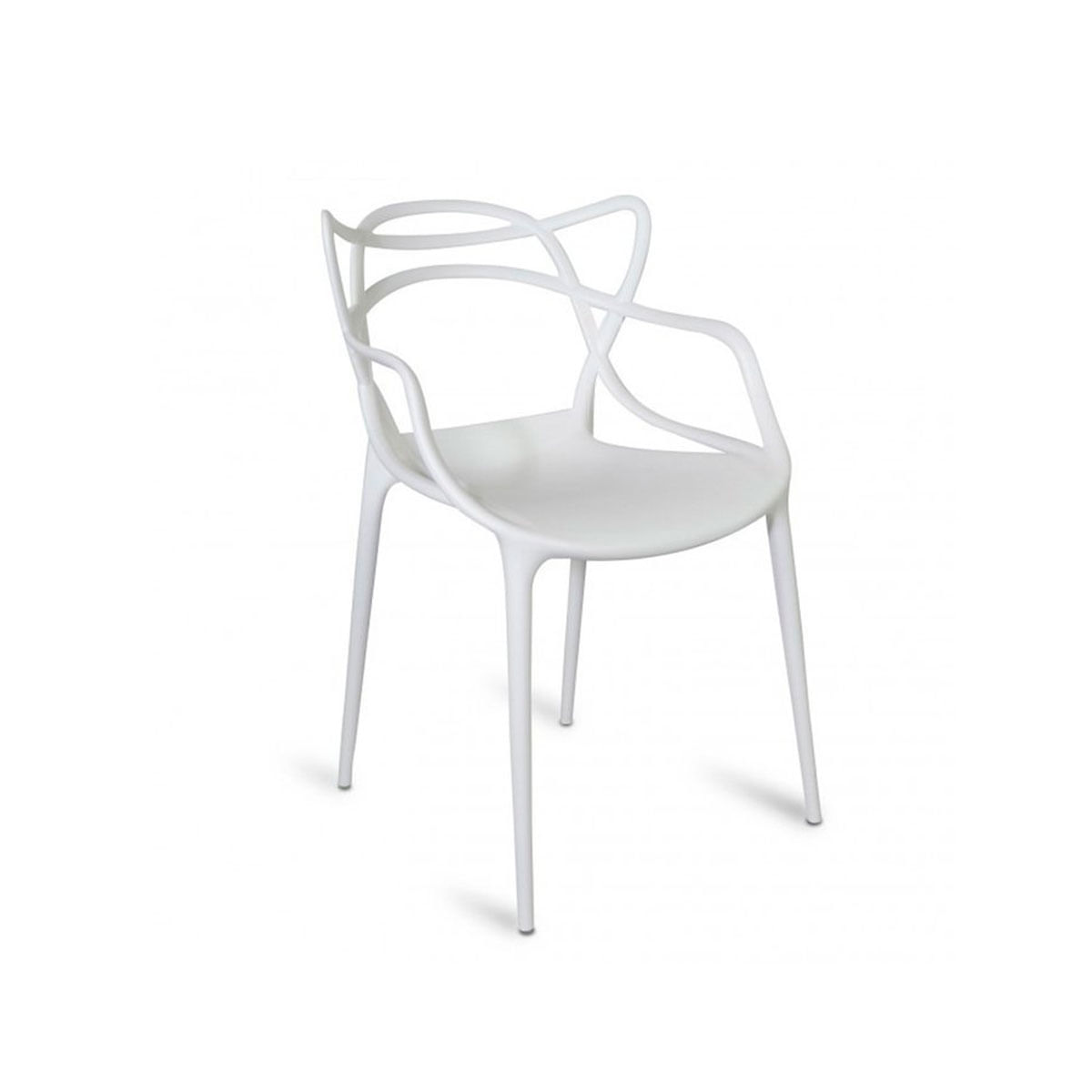 Silla Comedor O Exterior De Diseño Apilable Plástico Master Blanca(SIL-445)