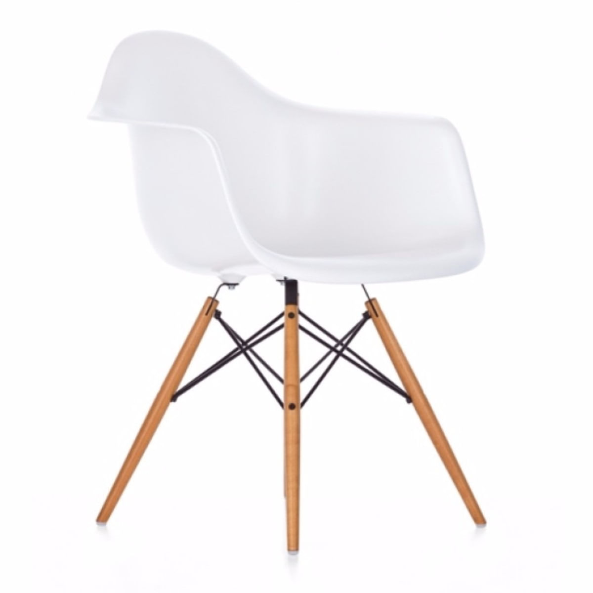 Silla Eames c/Posabrazos-Patas de Madera -Blanca (SIL-140)