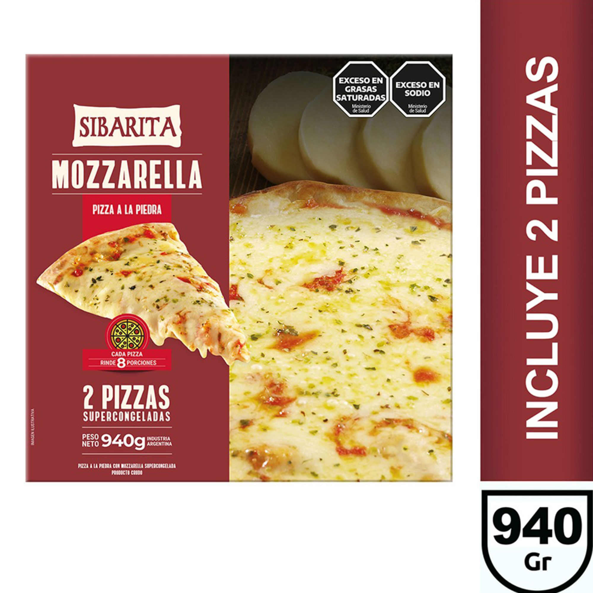 Pizza A La Piedra Sibarita Muzzarella 940 G 2u