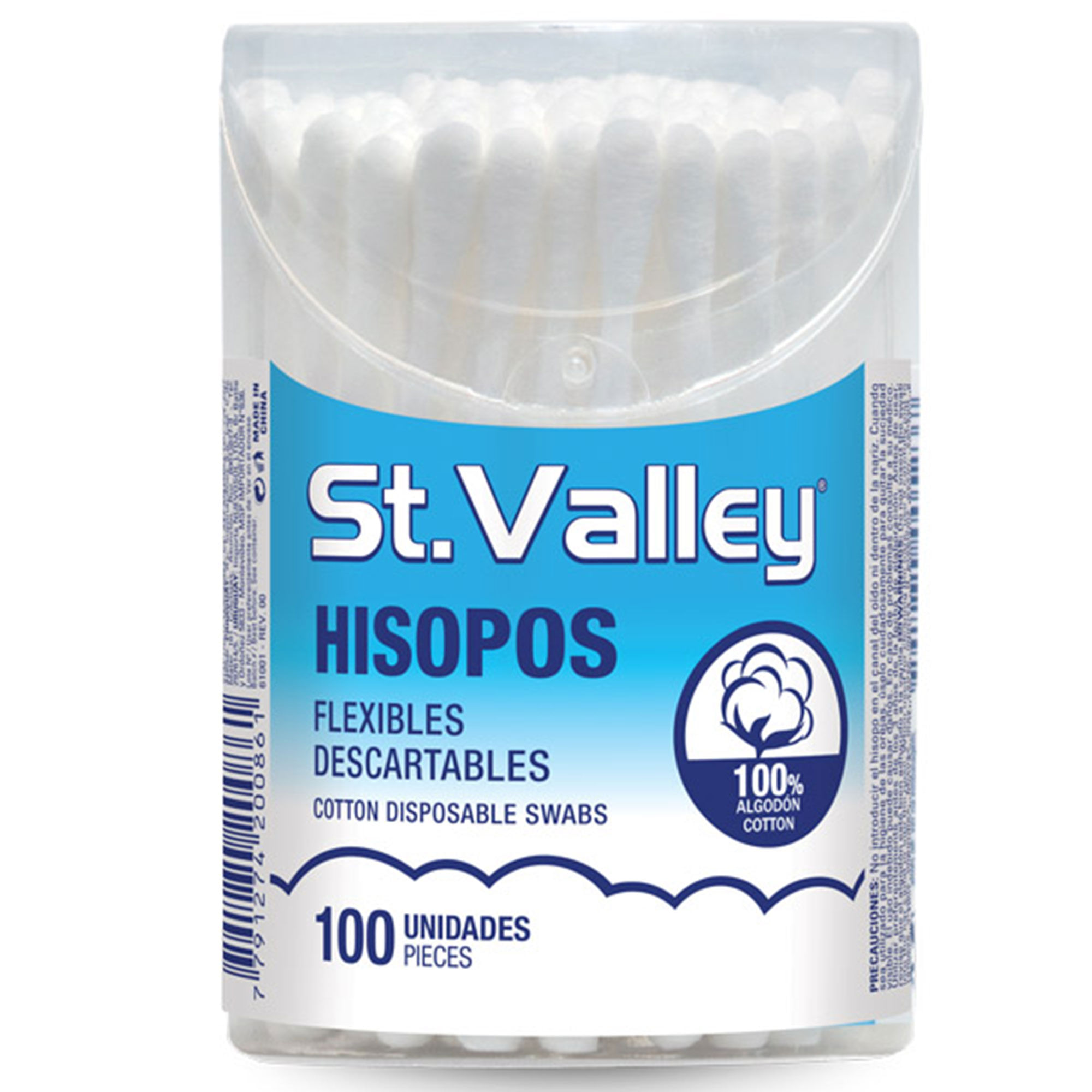 Hisopos St. Valley tubo 100 uni