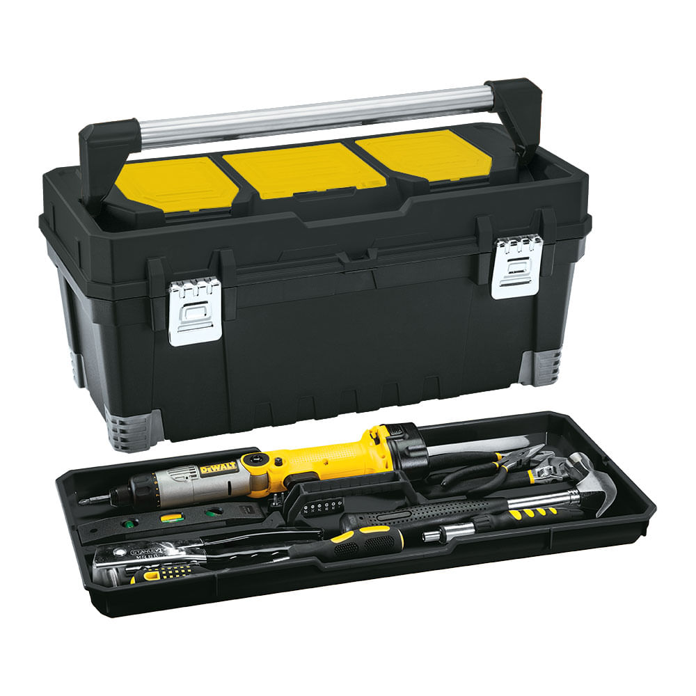Caja Herramientas 25 Profesional Cerrad Metálica Rimax Negro (RX-13630)