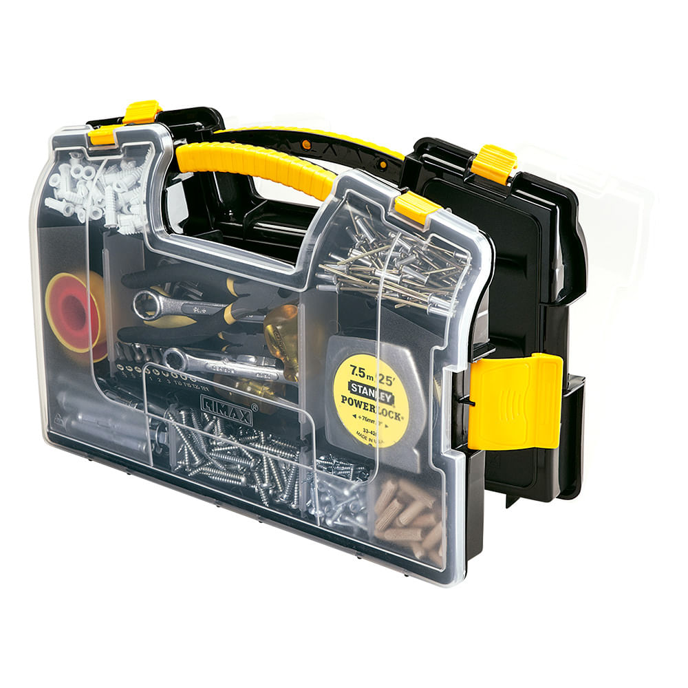 Caja Organizadora 380mm Doble Plegable  Rimax Transparente-negro (RX-6040)
