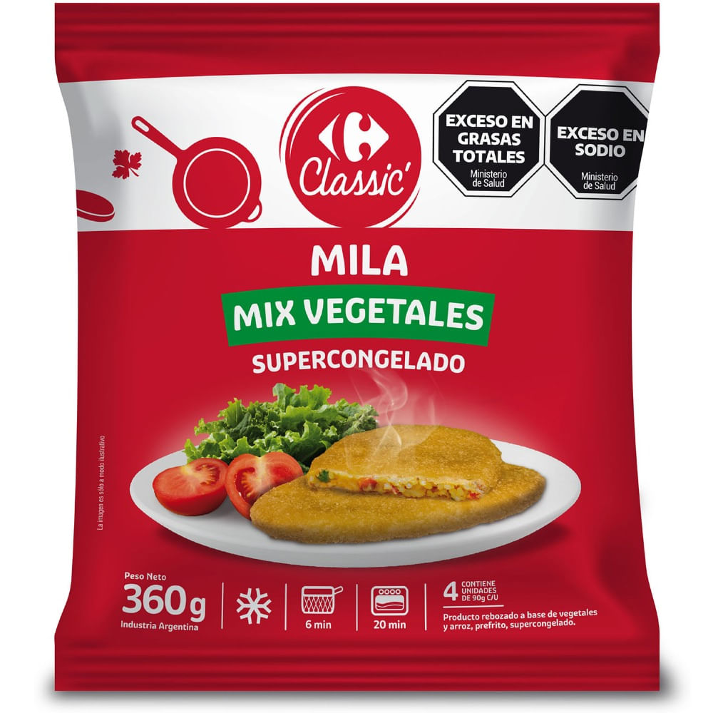 Milanesa mix vegetales Carrefour Classic 360 grs
