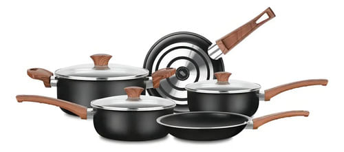 Batería Cocina 5 Piezas Mta Revestimiento Ceramico