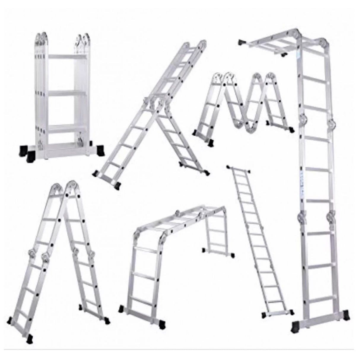 Escalera multifuncion 3,70m aluminio – 12 escalones 3×4 (ESC-412)