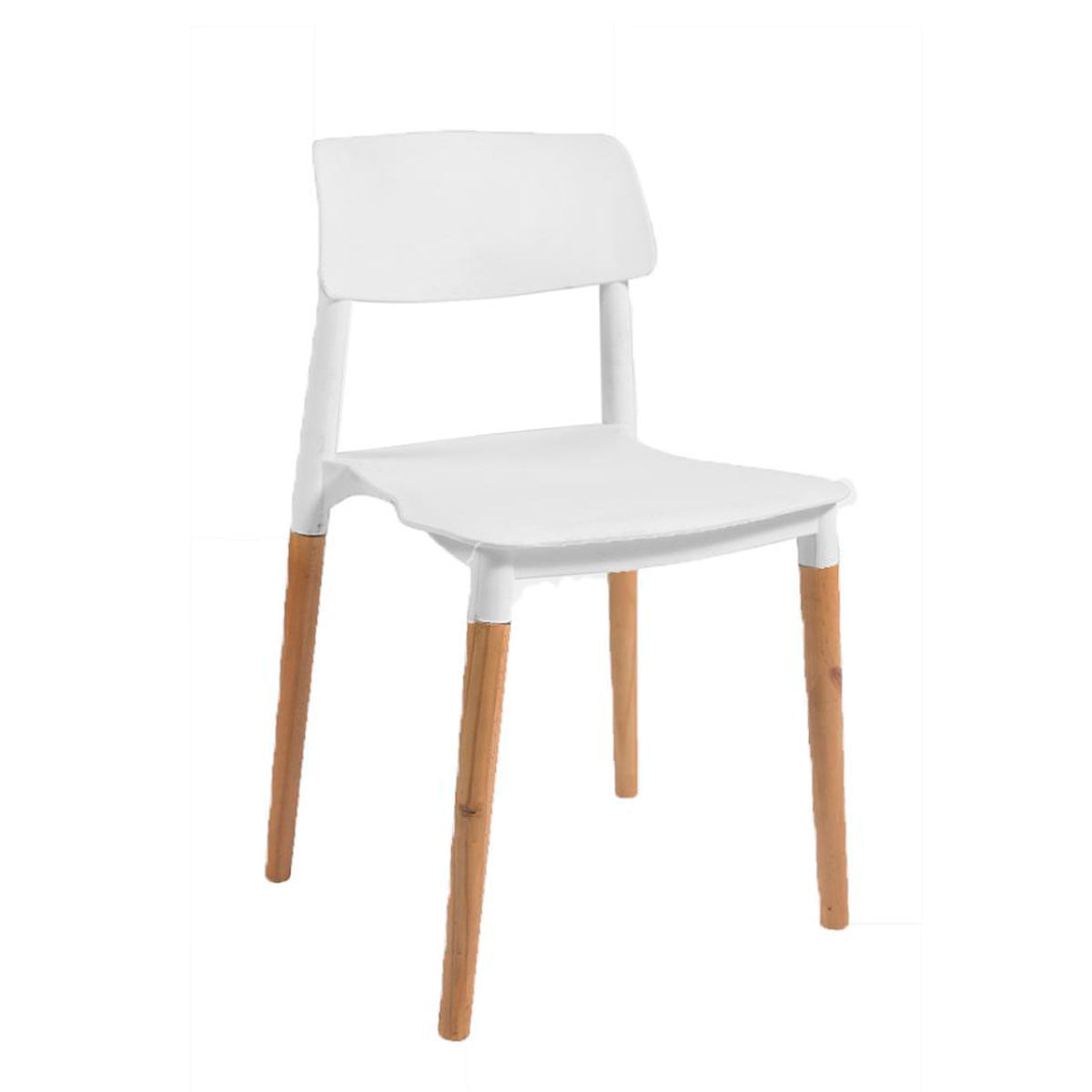 Silla Nordica Milan blanca/ madera diseño moderno (SIL-440)