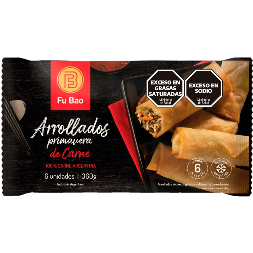 Arrolladitos primavera Fu bao con carne pack 360 g.