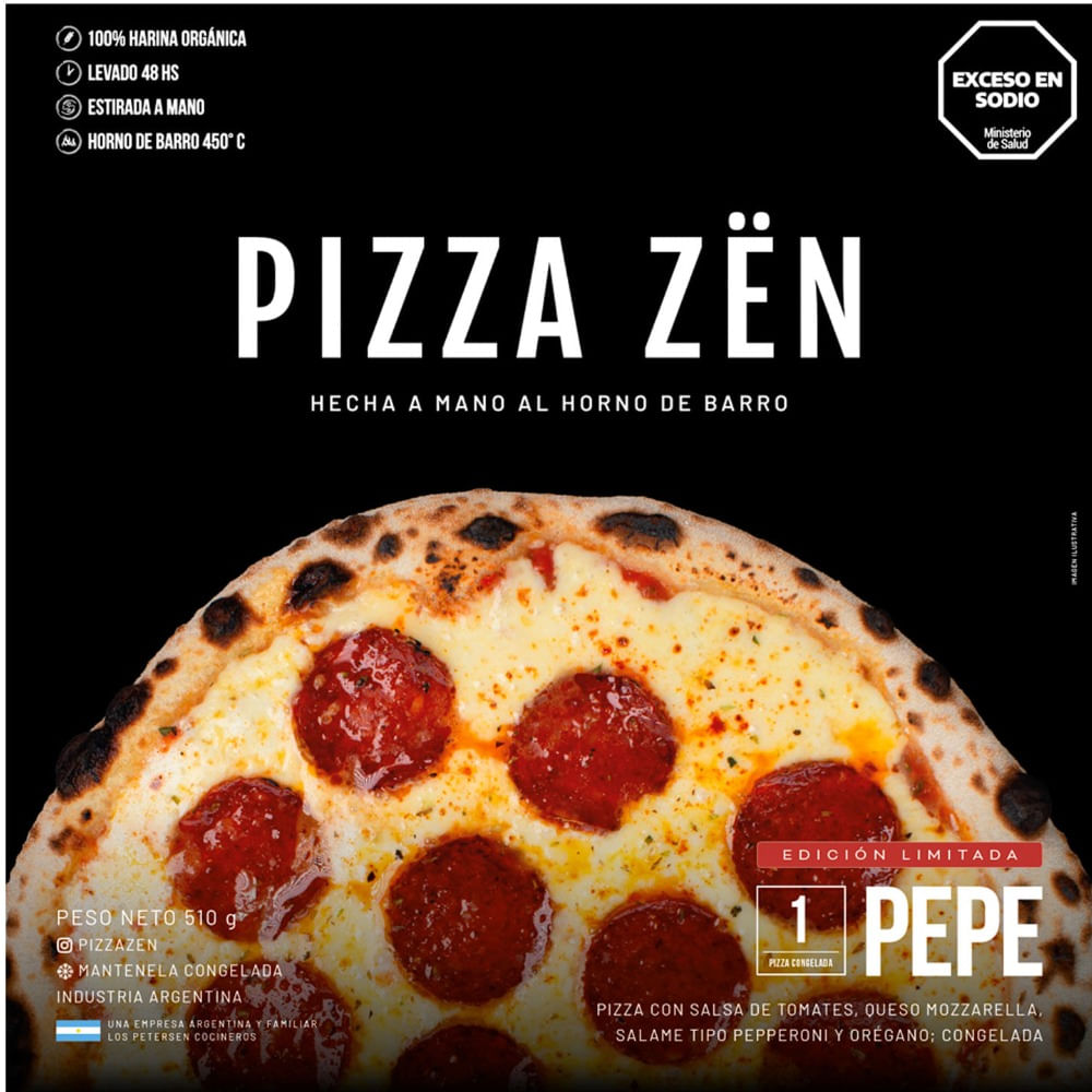 Pizza congelada Zen de peperoni 510 grs