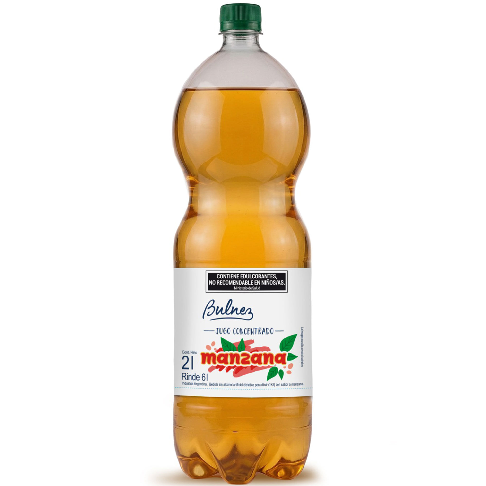 Jugo concentrado Bulnez sabor manzana rinde 6 L pet 2 lts