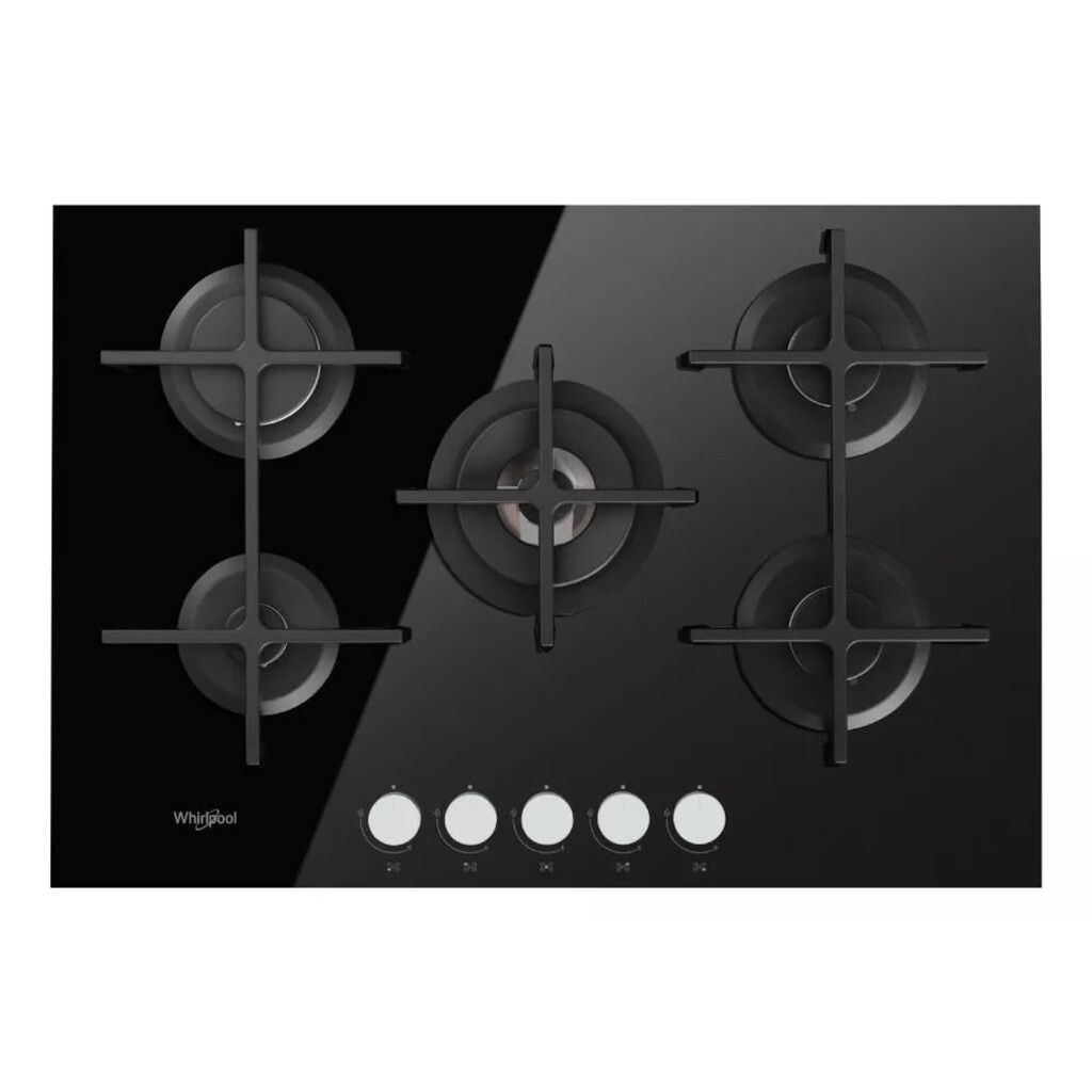 Anafe VitroceráMico A Gas Whirlpool Goa7523nb 5 Hornallas Negro