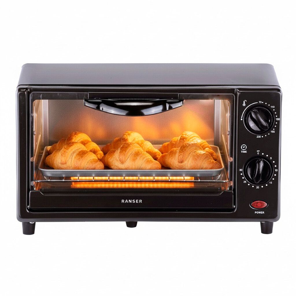 Horno Eléctrico De Mesa Ranser PANIGALE HE-700M 11,5Lts 750Watts Negro.
