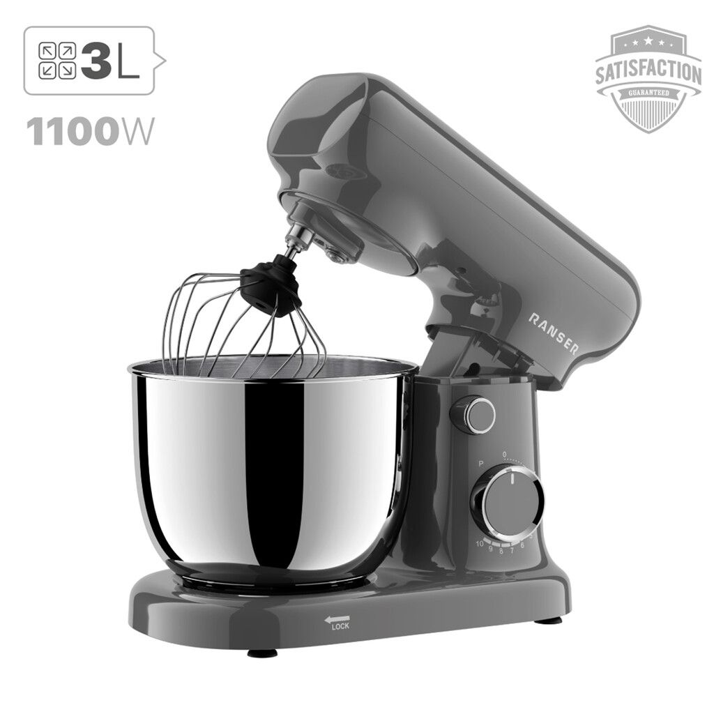 Batidora Planetaria Ranser ARVO PM-11044 1100W bowl de acero inoxidable 3Lts Gris