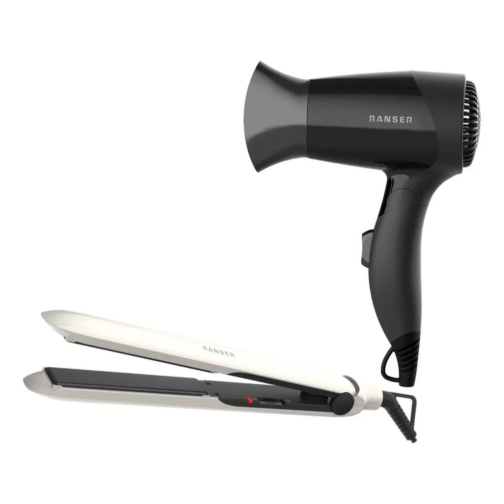 Combo Secador De Cabello Viajero Y Planchita Ranser Hd350hs2175  / Hd-350