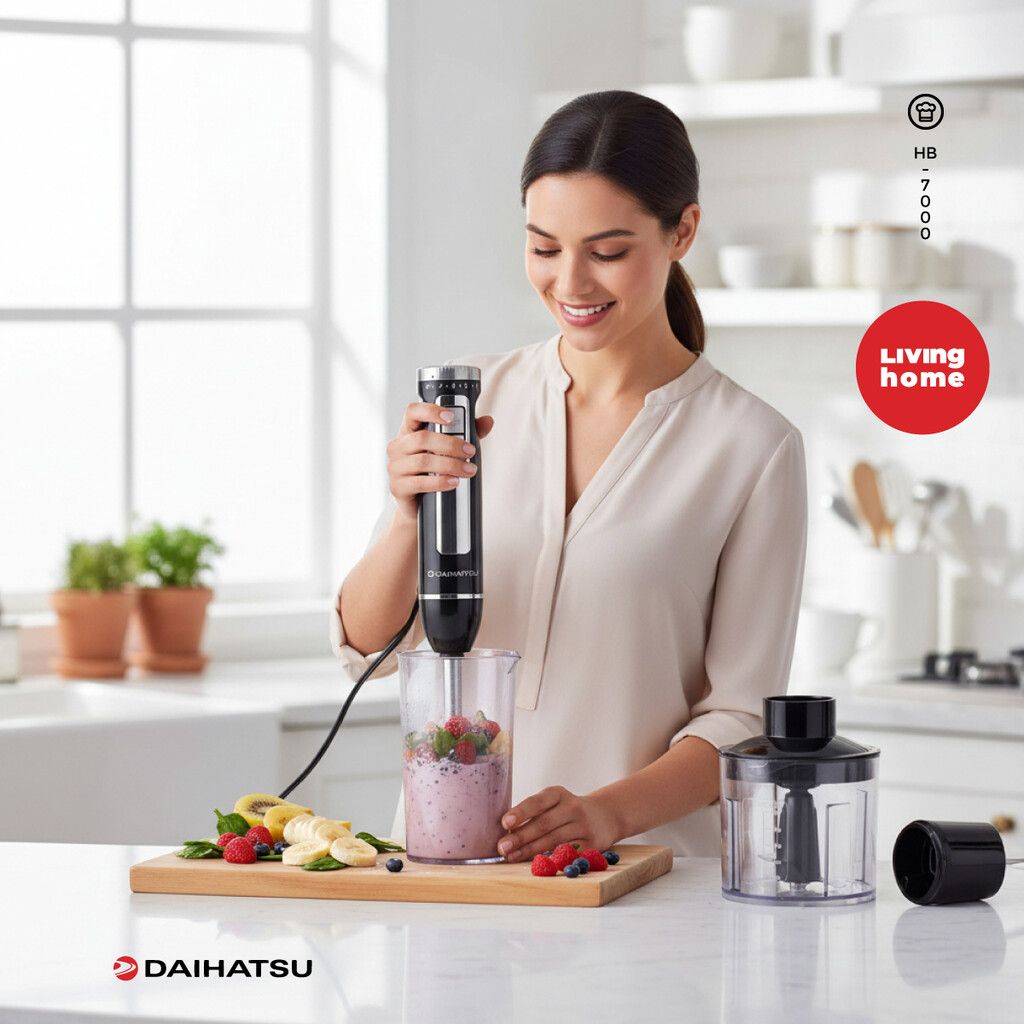 Licuadora de mano Daihatsu ARZAK HB-7000 800W acero inox 9 velocidades Negro