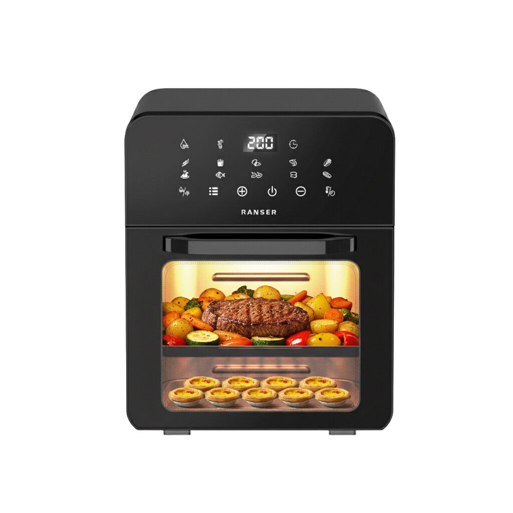 Freidora de Aire y Horno de Conveccion Ranser FURORE AF-8777 11,5 Lts 1700W Negro
