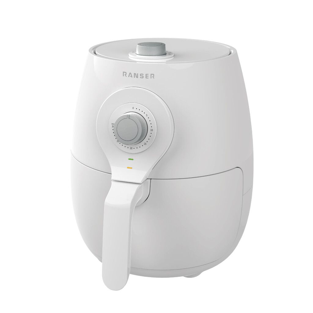 Freidora De Aire Mecanica Ranser AMALFI AF-400 6 Lts 1400W Temp Ajustable Antiadh Blanca