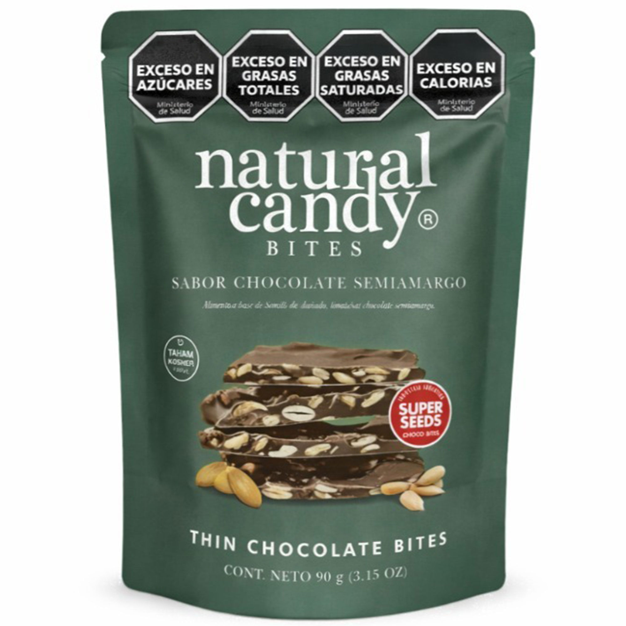 Laminas chocolate semiamargo Natural Candy 90 grs