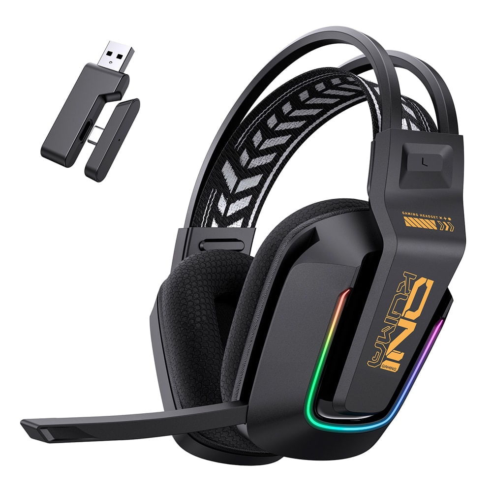 Auriculares Gamer Onikuma GT828 Cuatro Modos Conexión Luz RGB Baja Latencia