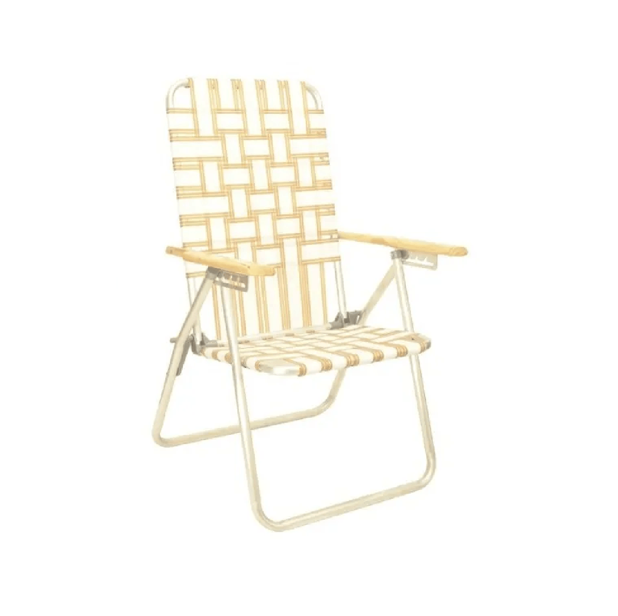 Reposera Sillon Aluminio 5 Posiciones Colores 80001 dorado con blanco