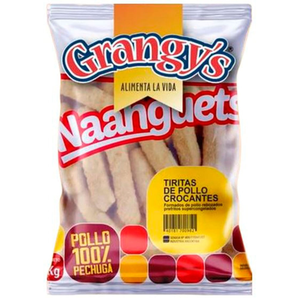 Tiritas de pollo Grangys naahguets 1 kg.
