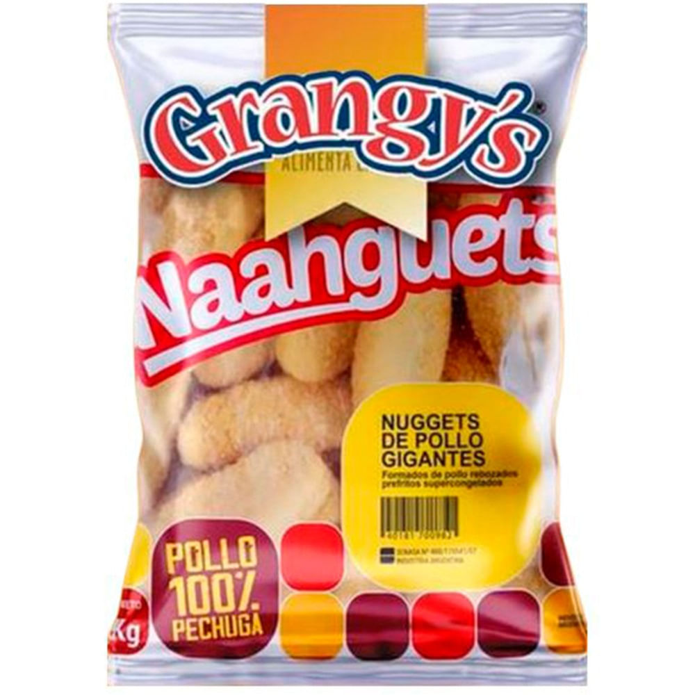 Nuggets gigantes de pollo Grangys naahguets 1 kg.