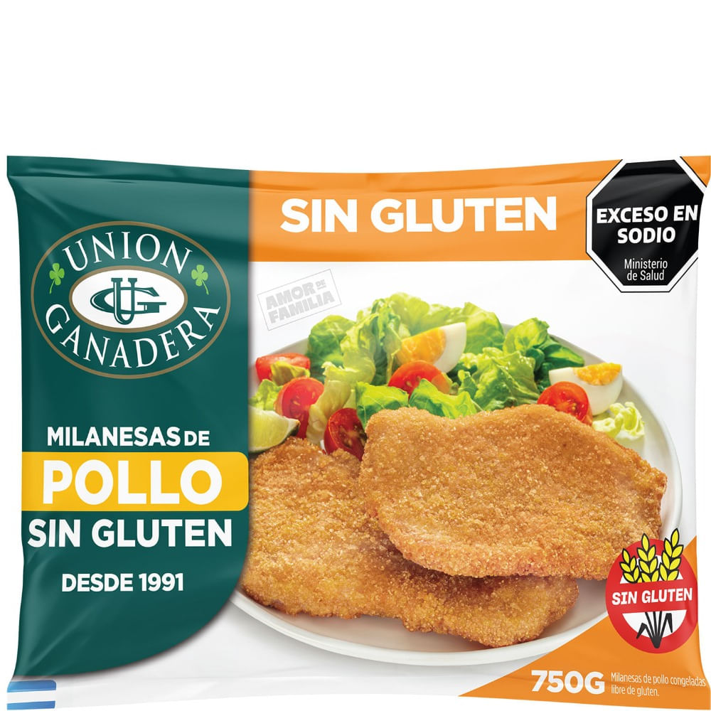 Milanesa de pollo Unión Ganadera sin gluten 750 grs