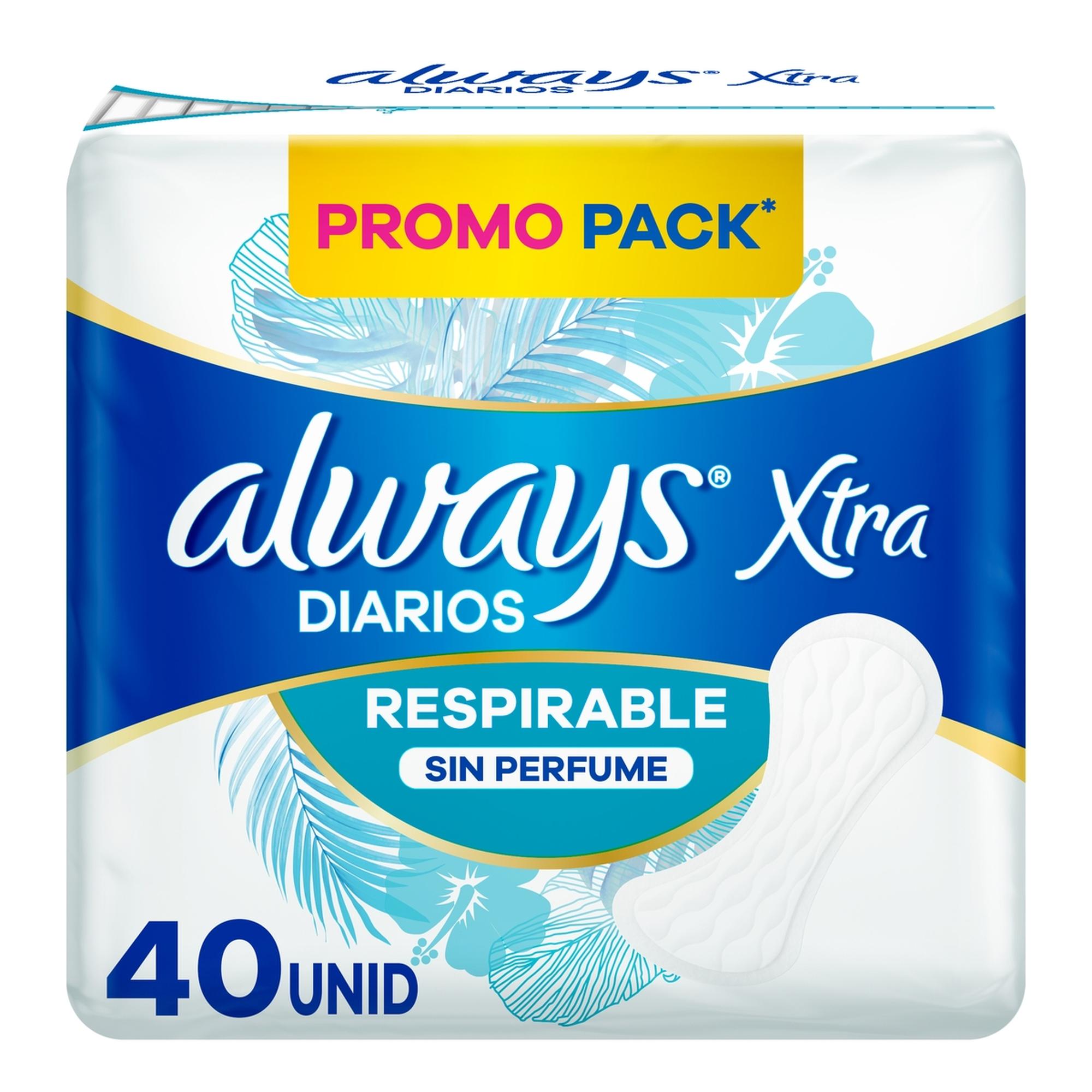 Protectores Diarios Always Respirables Sin Perfume 40un