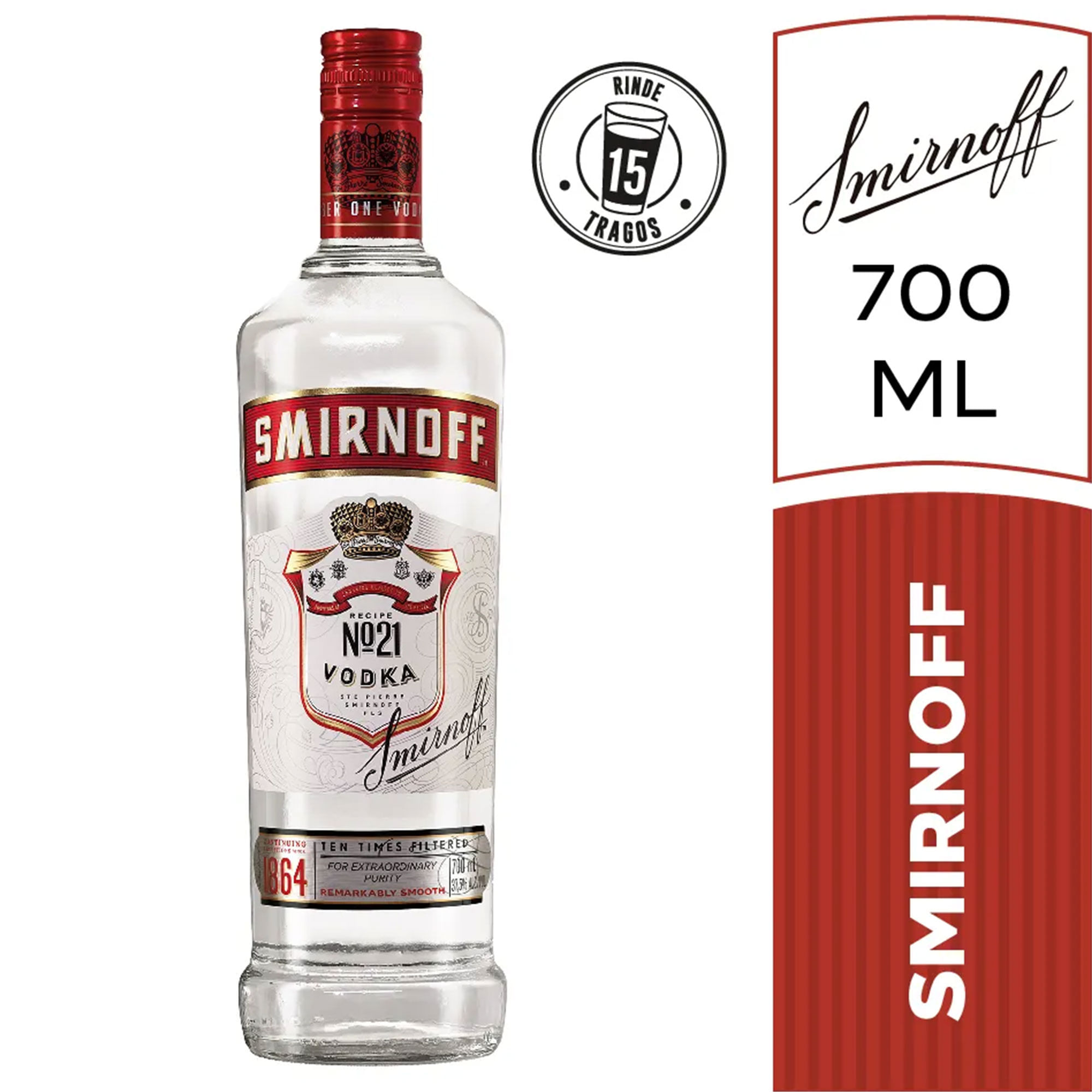 Vodka Tri Destilado Smirnoff 700 Cc