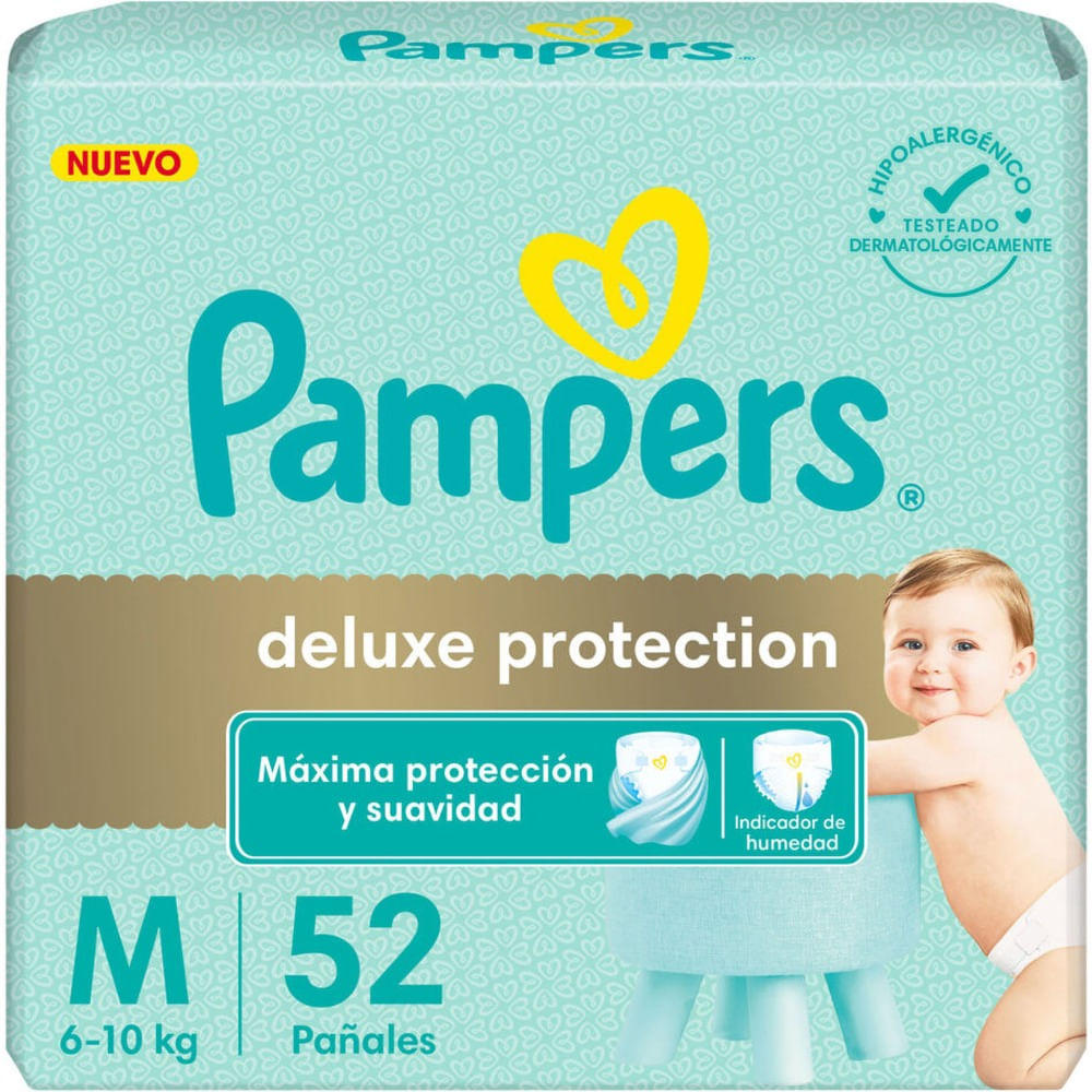 Pañales Pampers talle M deluxe 52 uni
