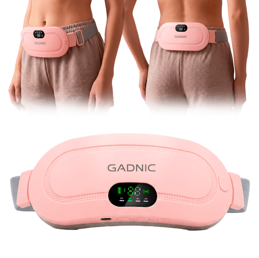 Masajeador Abdominal Gadnic Alivio Menstrual Calor TerapéUtico Recargable Color Rosa