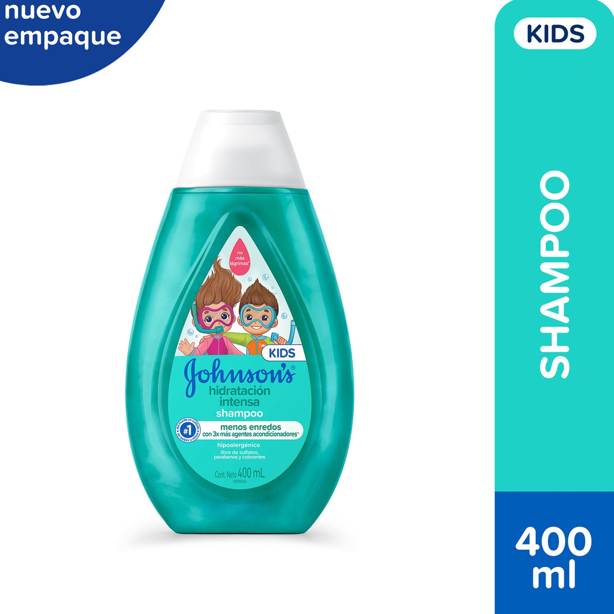 Shampoo para niños Johnson's hidratación intensa 400  ml
