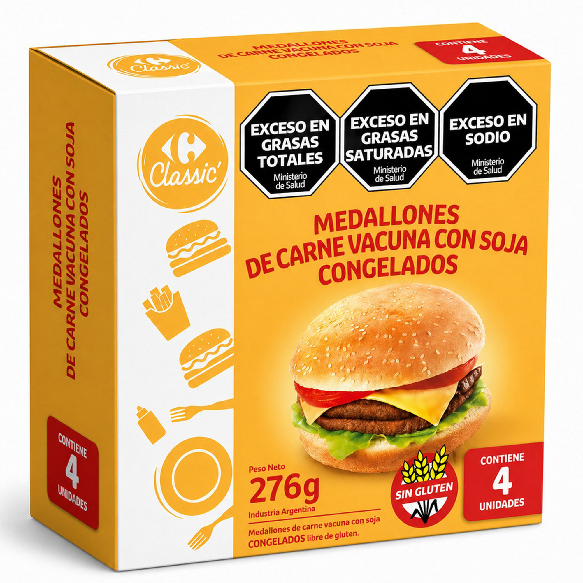 Medallones de carne Carrefour Classic en caja 4 uni