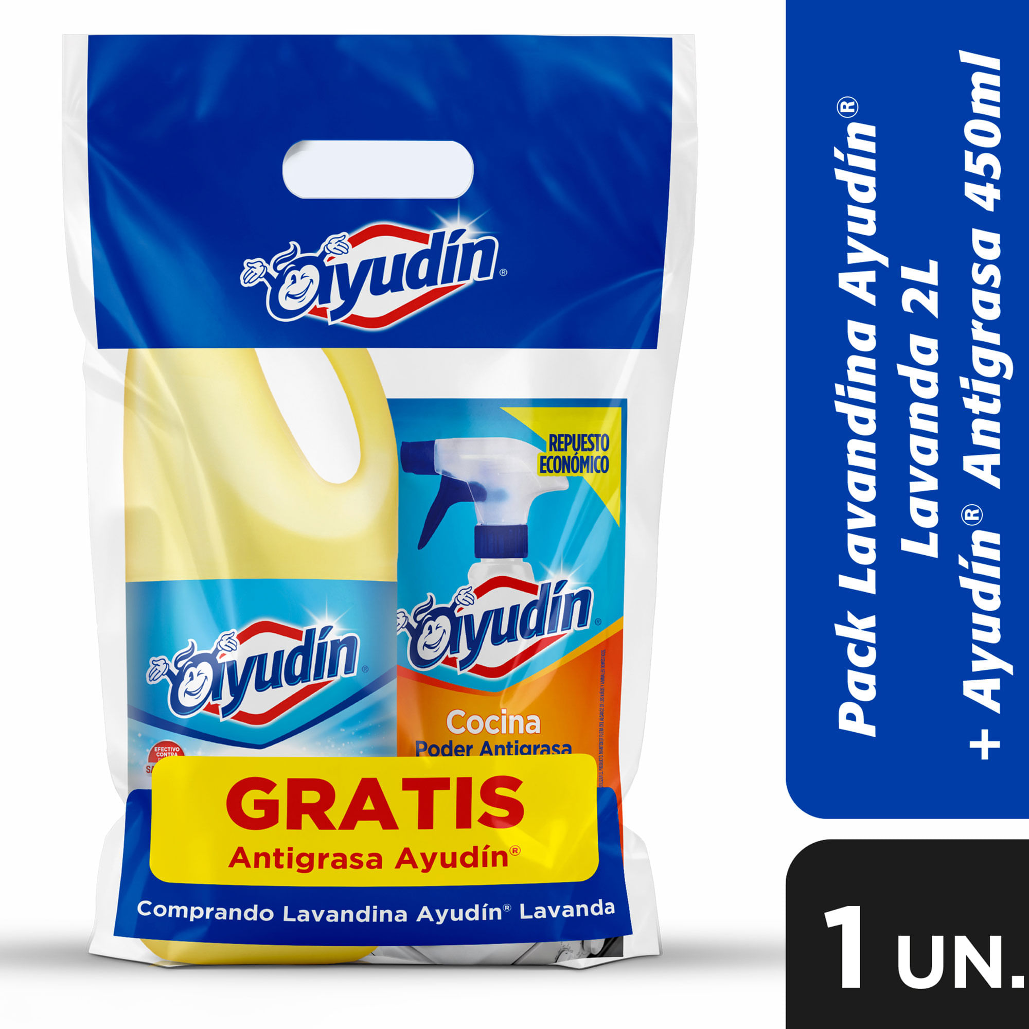 Promo pack lavandina Ayudin 2 lts + Limpiador cocina dp 450 ml