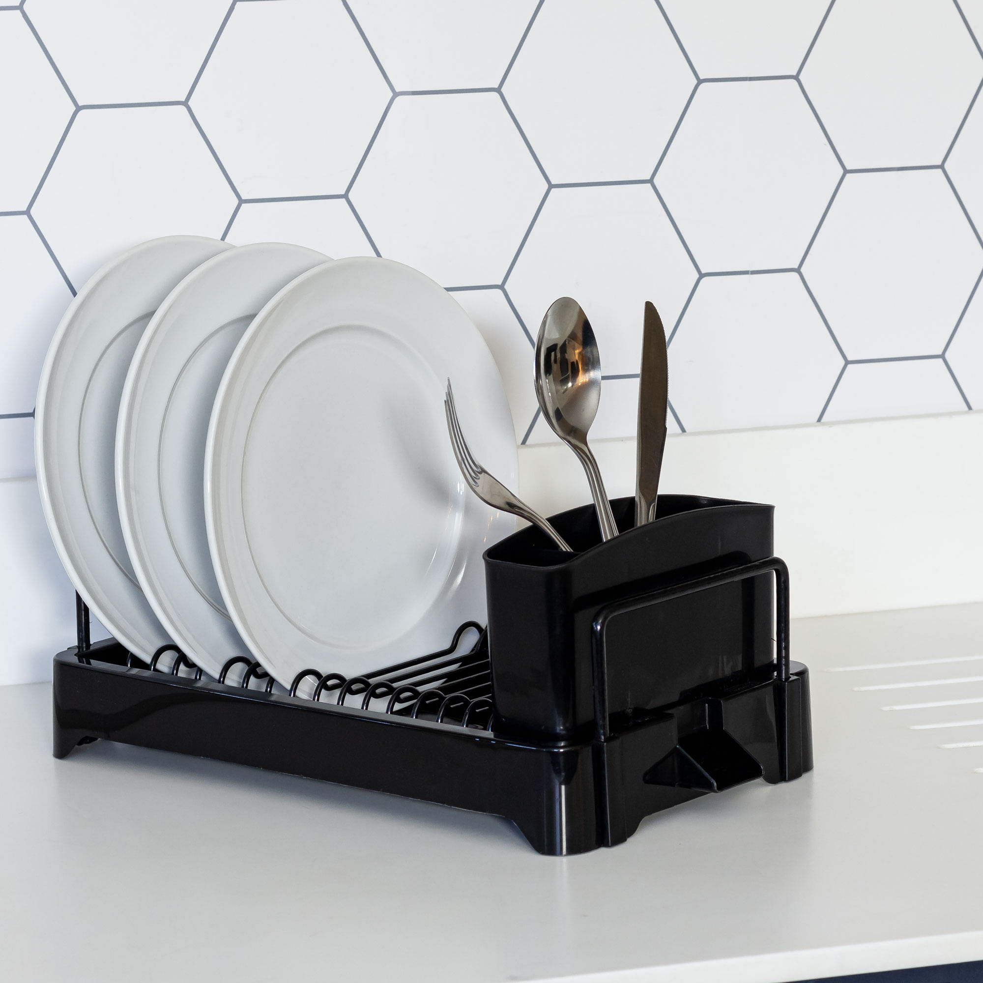 Escurridor Secaplatos Cubiertera 14 platos Metal Plastico Metaltru Prime Smart