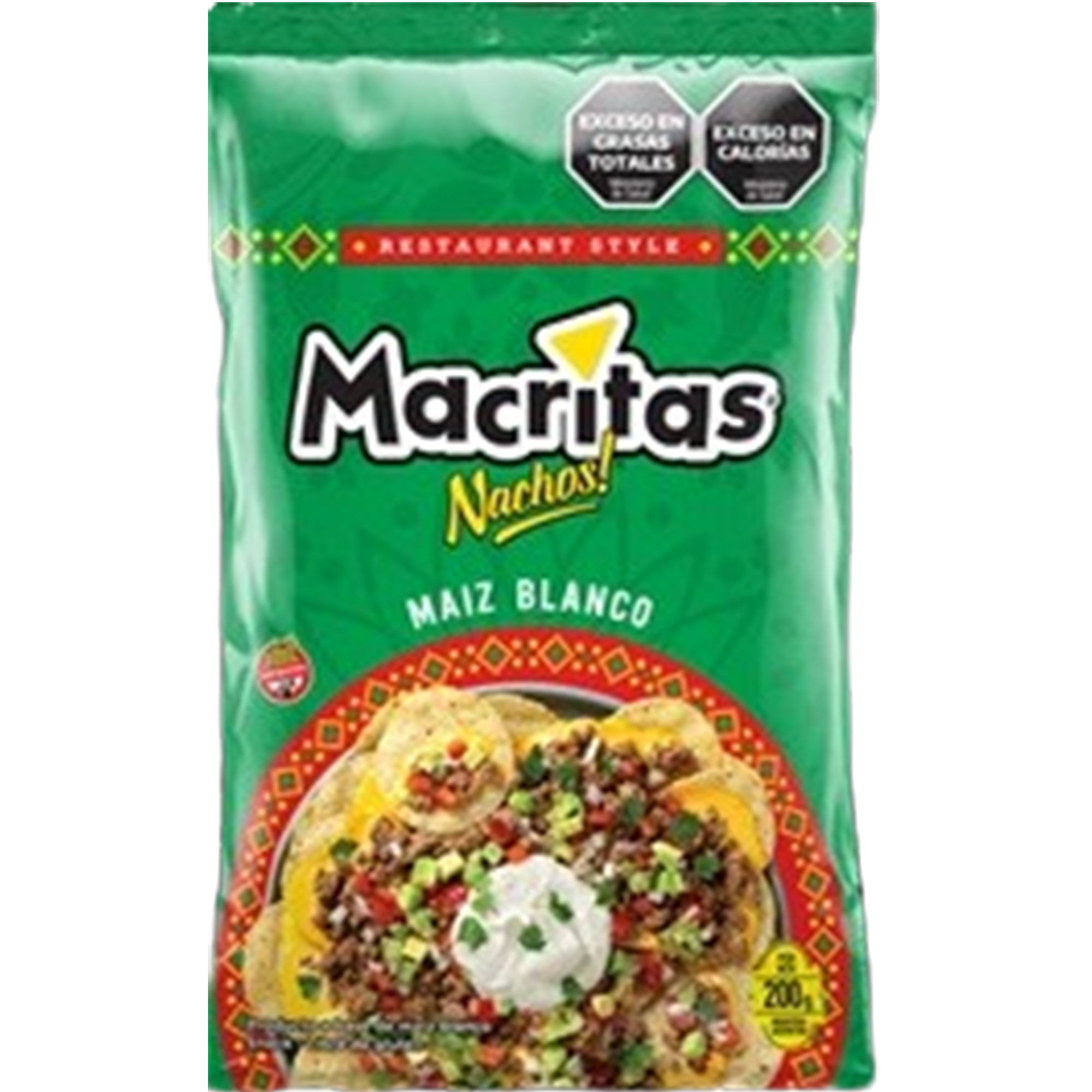 Nachos redondos de maíz blanco Macritas 200 grs