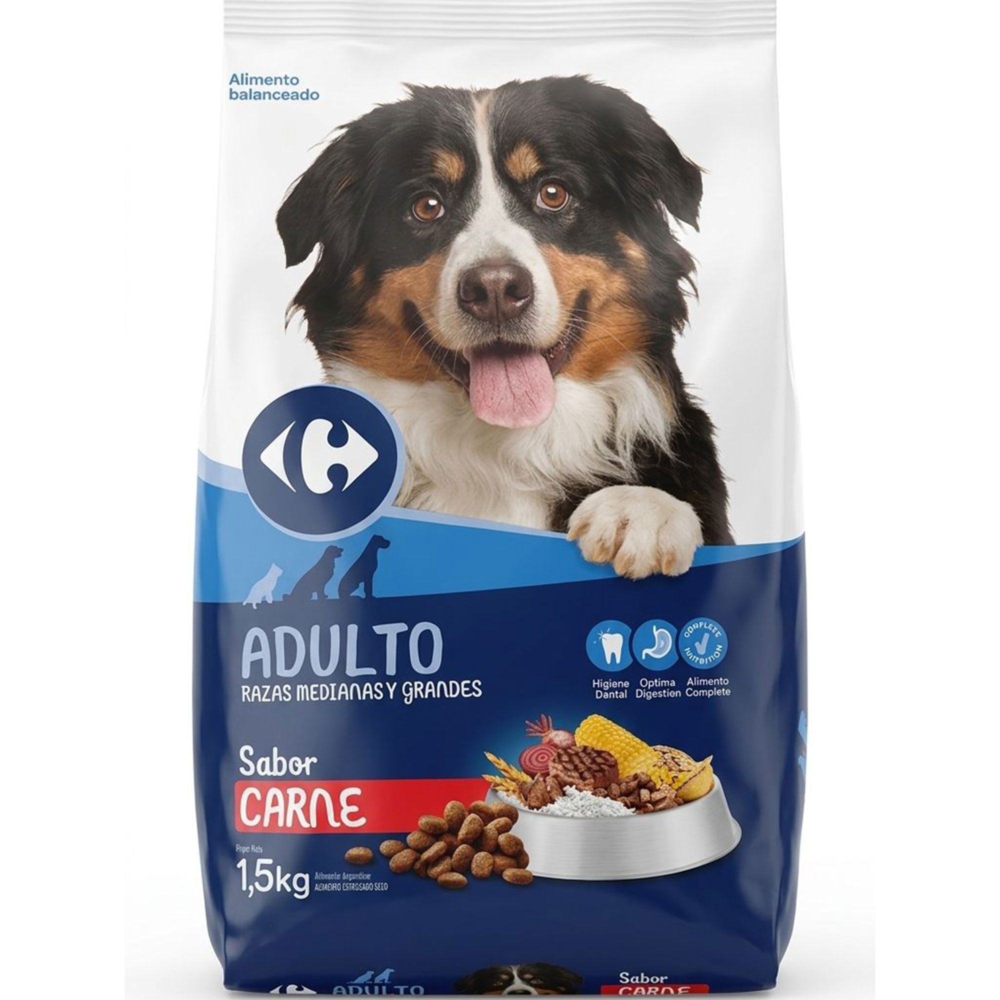 Alimento seco para perros medianos y grandes Carrefour 1.5 kg