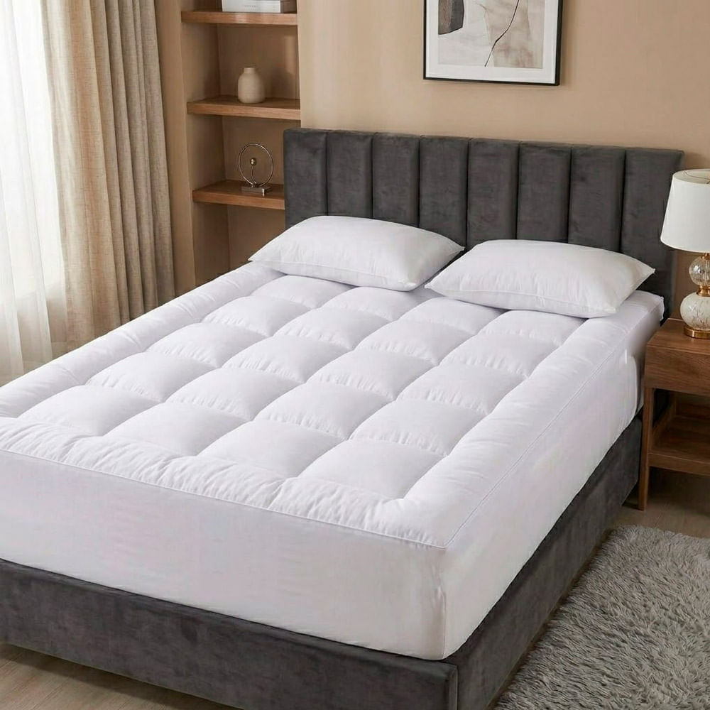 Cubre Colchon Acolchado 2 1 2 Plazas 140x190x30cm Rieti By Gadnic Espesor 5cm