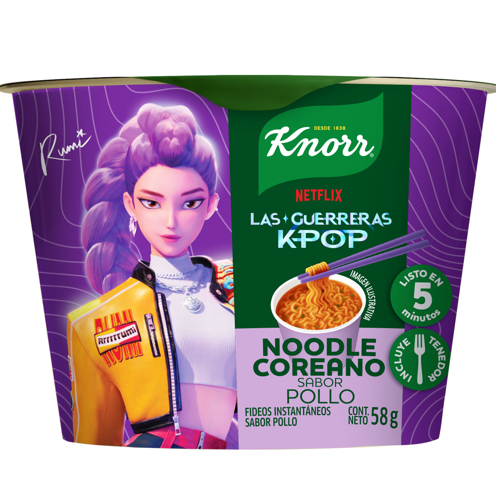 noodles coreano sabor pollo knorr k pop 67 grs