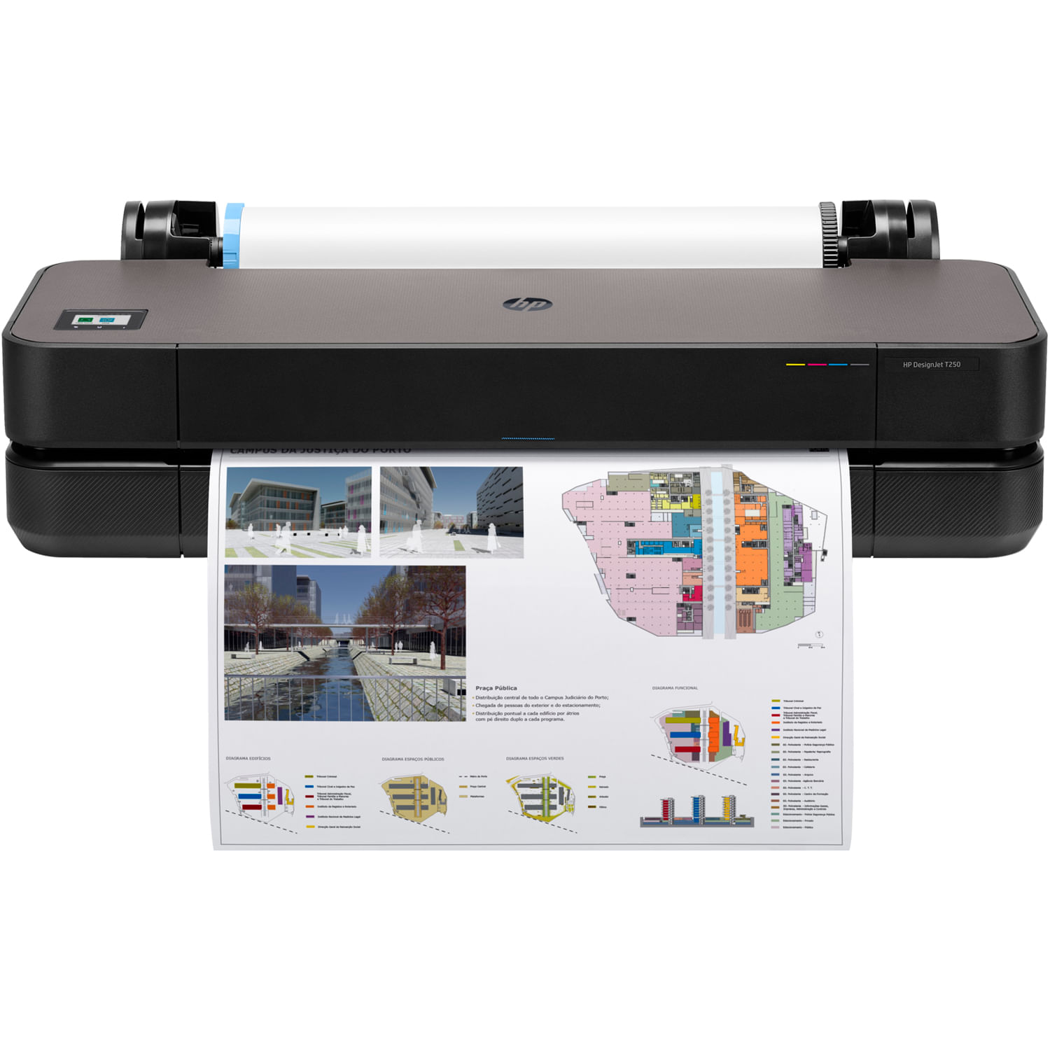 Kit Plotter Hp Designjet T250 61cm + Bandeja A3 (8aj60a)