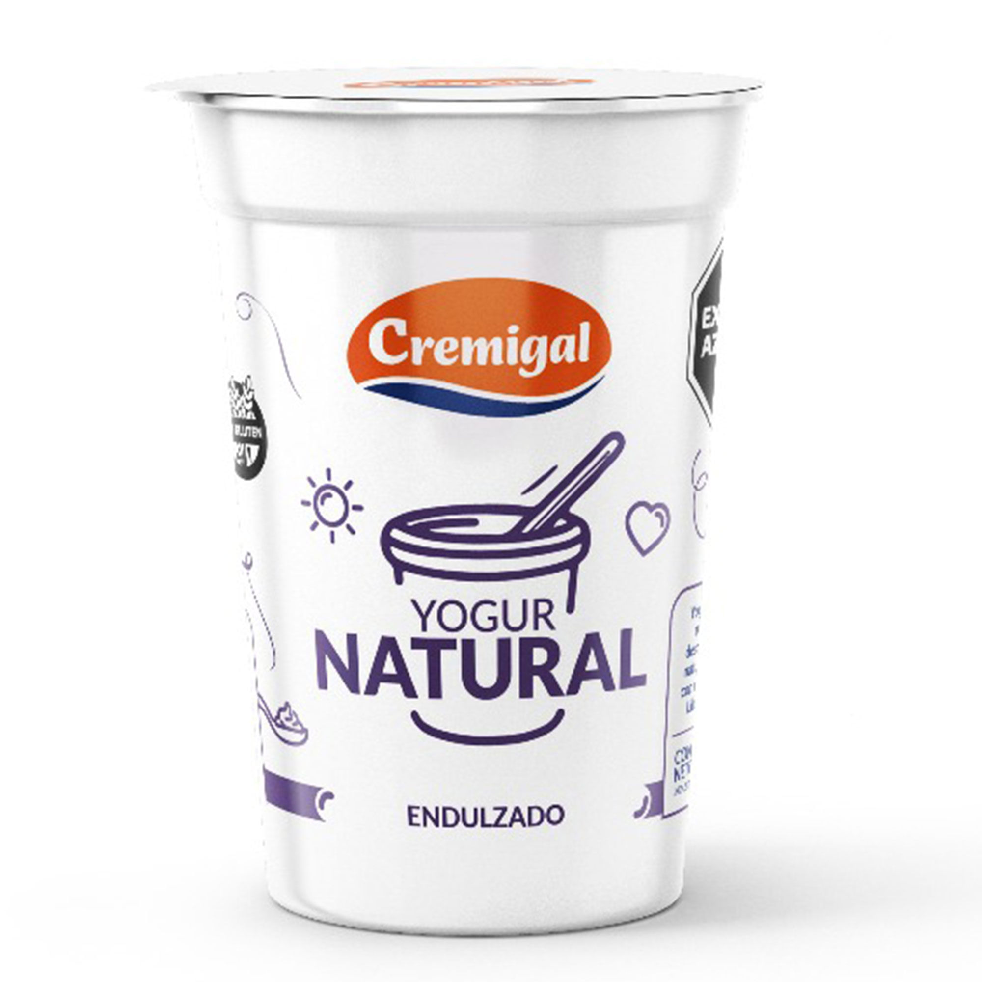 Yogur natural endulzado Cremigal en pote 170 grs