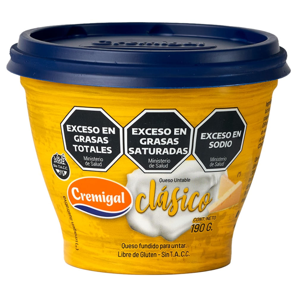 Queso untable Cremigal clásico en pote 190 grs