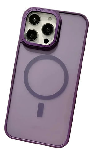 Funda Dehuka Matte Cromada Magnetica Compatible Con Iphone 16 Pro Max Violeta Oscuro Lisa