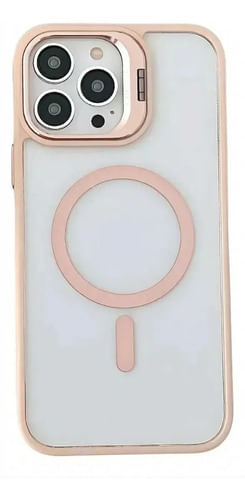 Funda Cromada Stand Magnetica Rosa Dehuka Compatible Con Iphone 14