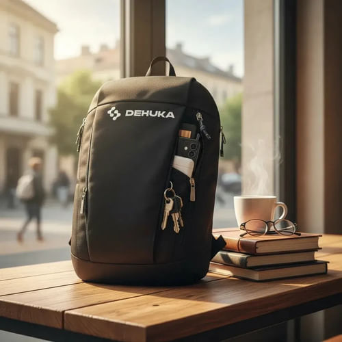 Mochila Dehuka 10L Impermeable, Ultra Liviana y Diseño Urbano. Notebook 15.6", Poliéster, Cierre Reforzado. Ideal Viajes
