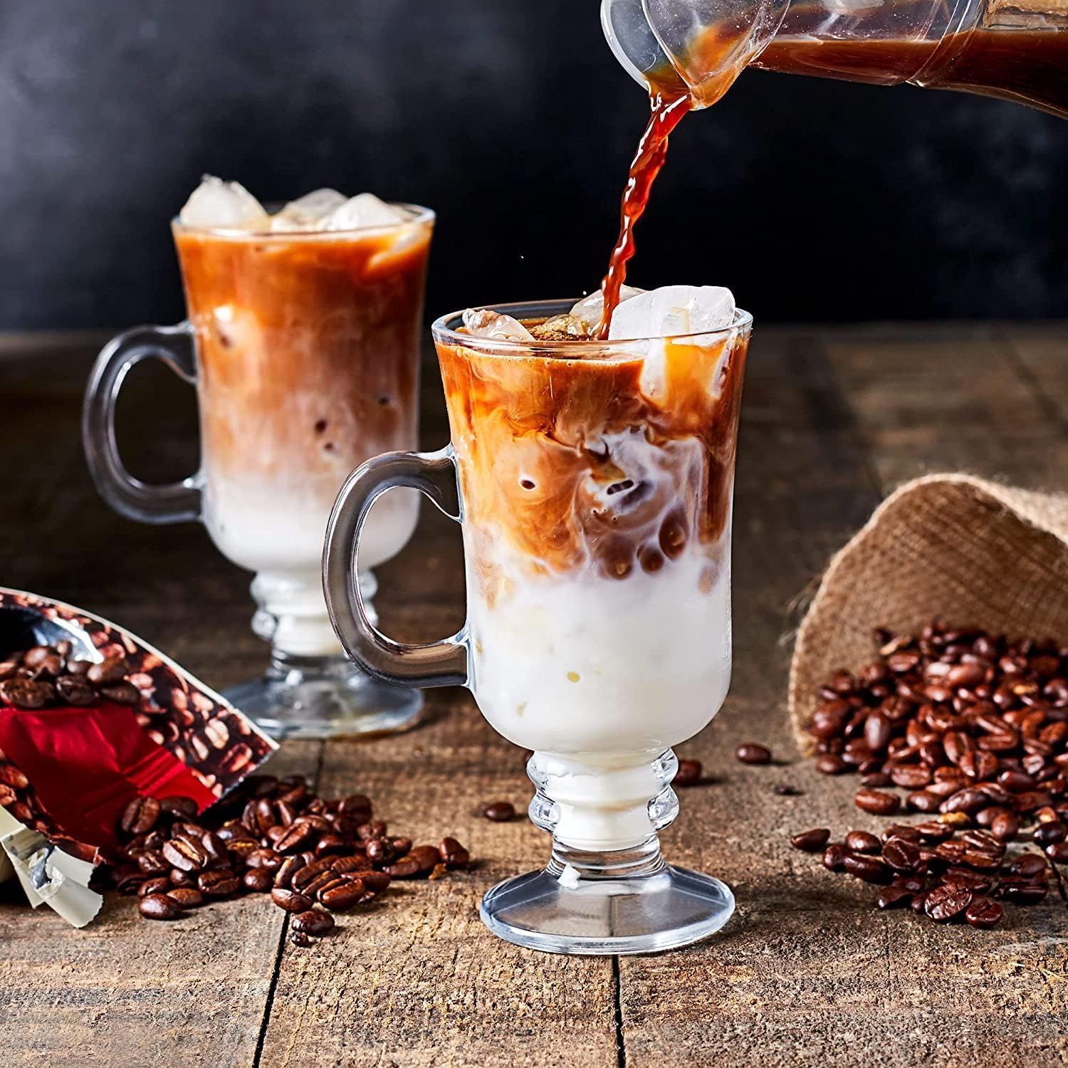 Set x 6 Taza Vaso Jarrito Vidrio Cappuccino Submarino Latte Aston