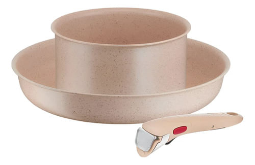 Set 3 Pzs Olla Sarten Tefal Ingenio Delight Mango Extraible